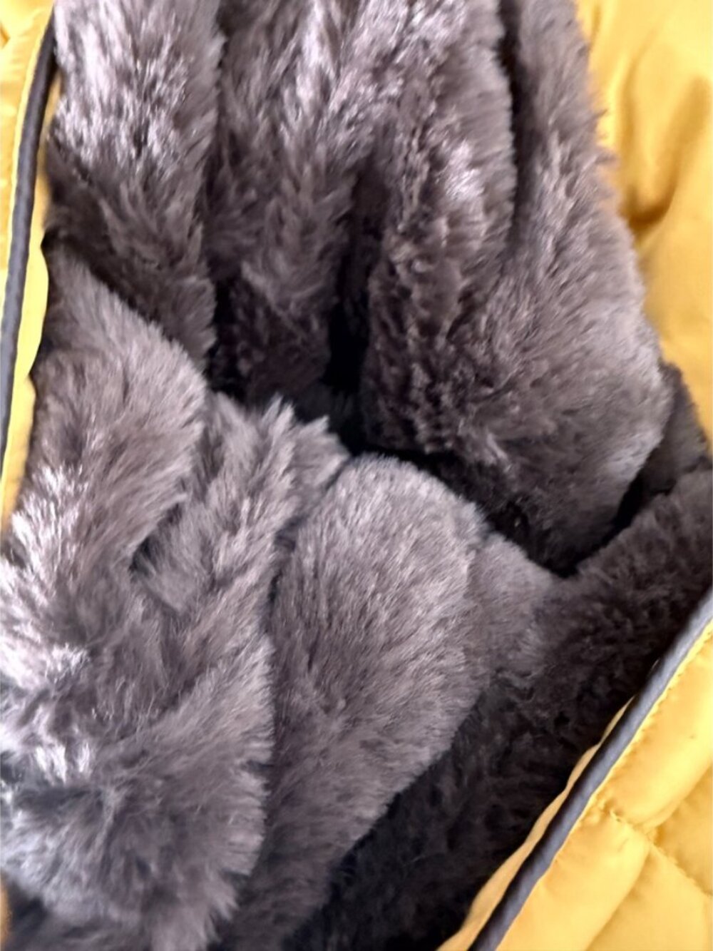 ZARA Down Puffer Padded fur collar anorak Jacket Coat Size: M in Yellow Mustard - Picture 5 of 12